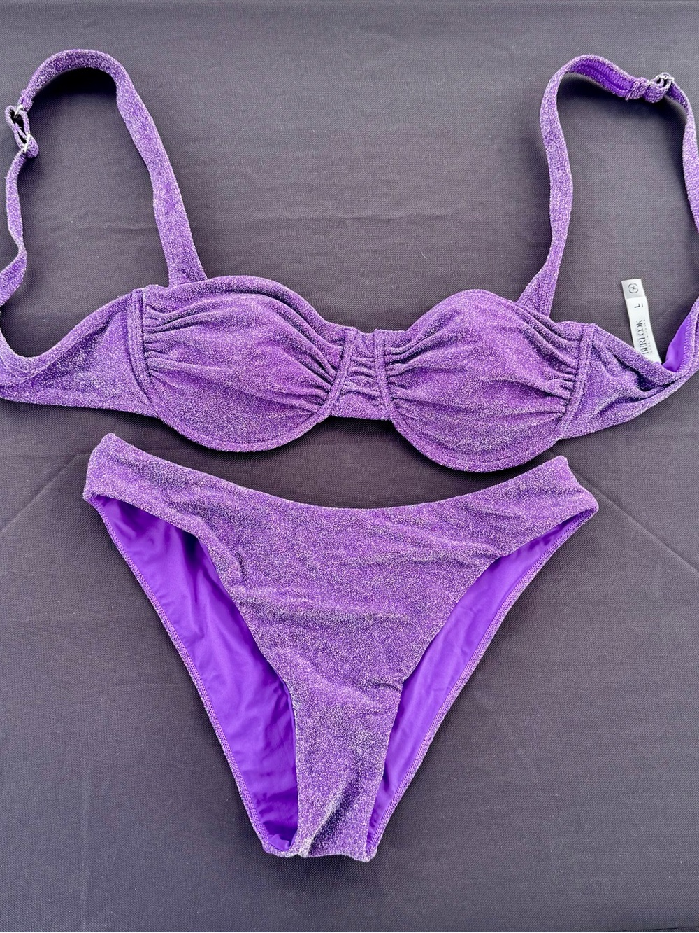 Berlook | Purple Shimmery Balconette Bikini Set by